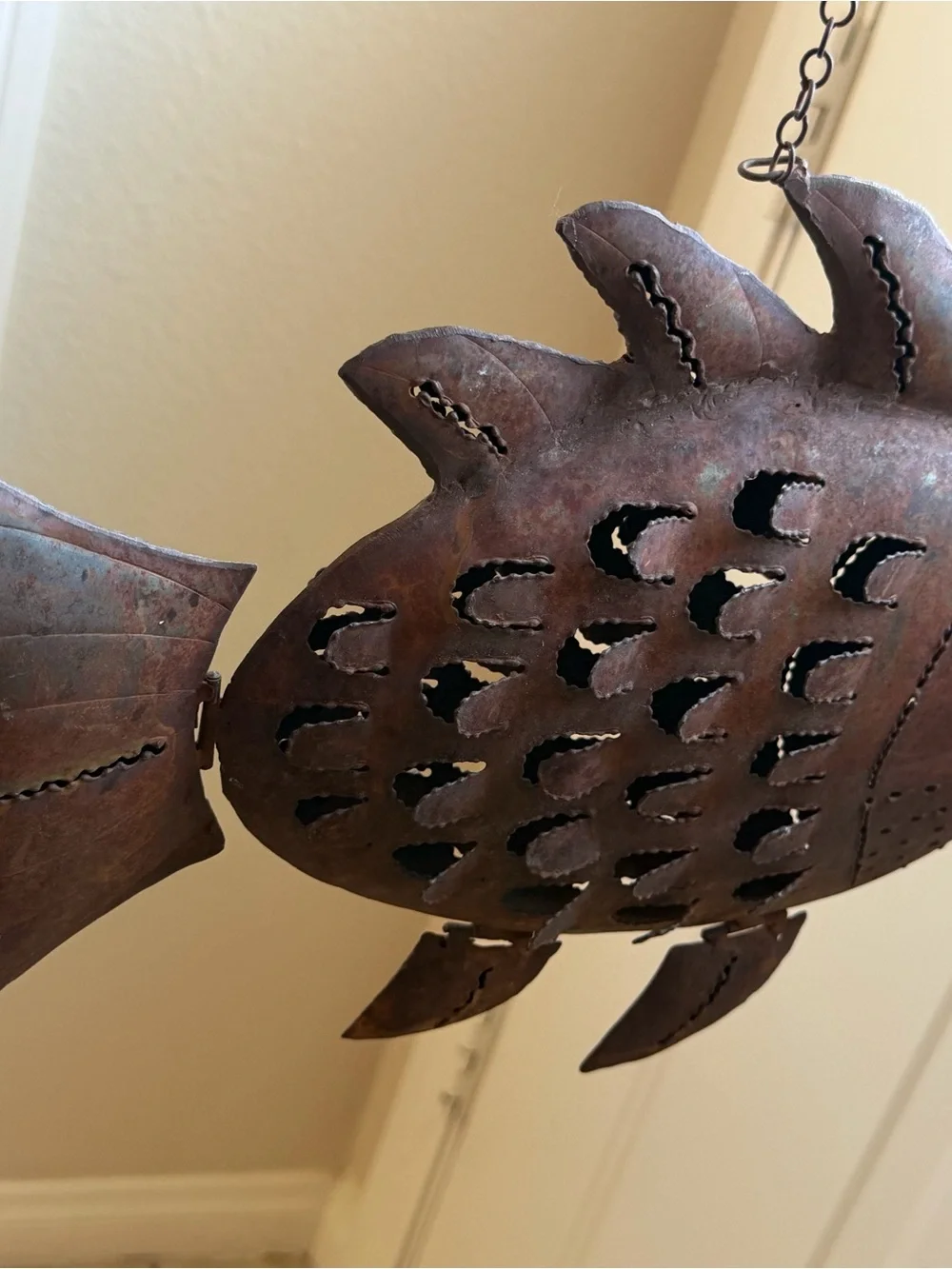 Rustic Metal Fish Wall Accent - Brown